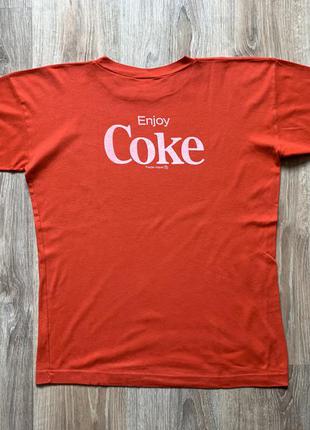 Чоловіча рідкісна вінтажна ретро бавовняна футболка з принтом vintage enjoy coca cola 19802 фото