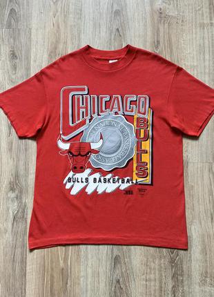 Мужская винтажная футболка с принтом чикаго буллз trench chicago bulls 1990