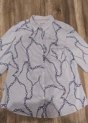 Сорочка в полоску голубого кольору в принт з ланцюгами chain print4 фото