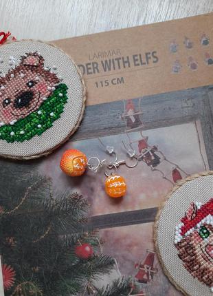 Hand made ручная работа мандарин сережки украшения бижутерия серьги