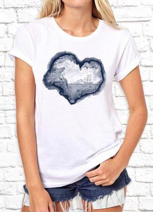 Женская футболка с принтом "сердце" push it