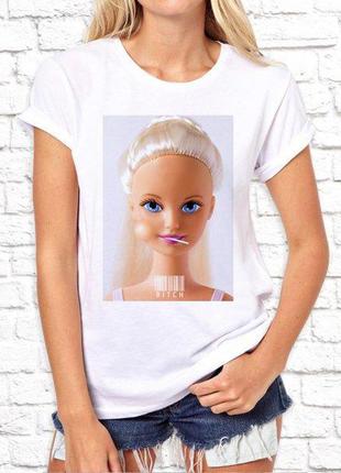 Женская футболка с принтом, swag "bitch" m, белый push it