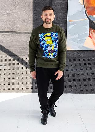 Світшот на флісі з принтом сімпсони, барт❄