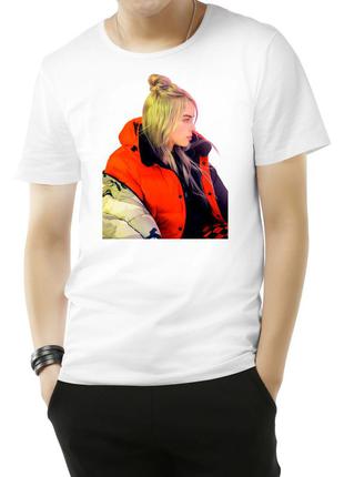 Мужская футболка с принтом "billie eilish (билли айлиш) в куроточке" push it s, белый