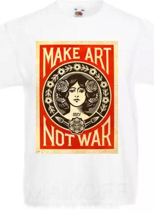 Женская футболка с принтом "make art not war" push it