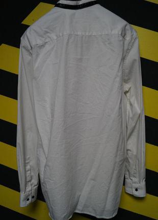 Белая рубашка с воротником "мандарин"5 фото