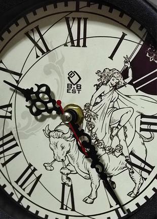 Кварцові годинники настільні металеві на штативі чорні з обертовим циферблатом2 фото