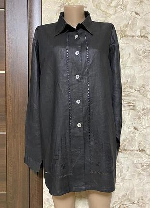 Шикарная льняная рубашка с прошвой cable car clothiers