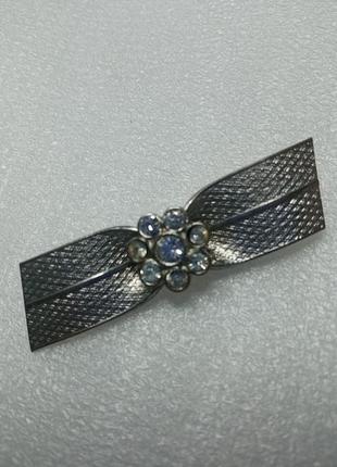 Бантик брошка зі стразами камінням
