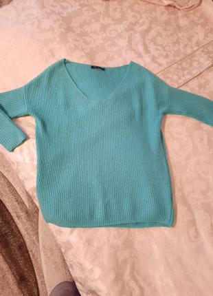 Французский изумительный  лазурный свитер шерсть ангора  orfeoorfeo1 фото