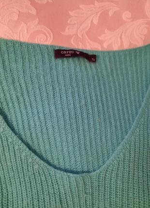 Французский изумительный  лазурный свитер шерсть ангора  orfeoorfeo2 фото