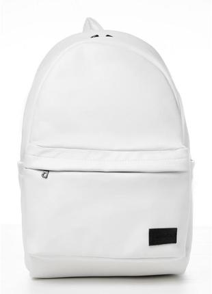 Мужской рюкзак белый из экокожи4 фото