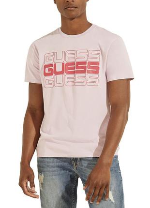 Новая мужская светло - розовая футболка от guess