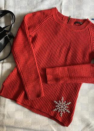 Червоний светр,новорічний светр