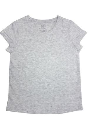 Базовая серая футболка на девочку, h&m1 фото