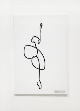 Інтер'єру єрна абстрактна настінна арт картина панно на полотні manific decor балерина 40*60 см1 фото