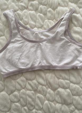 Топік білий з сірими/світло рожевими смужками