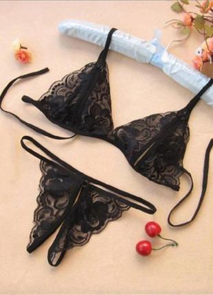 Бюстгалтер + трусики з дірочкою, комплект