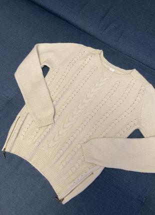 Нежный молочный свитерок с альпакой