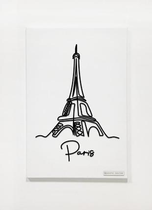 Інтер'єру єрна абстрактна настінна арт картина панно на полотні manific decor paris / париж 40*60 см