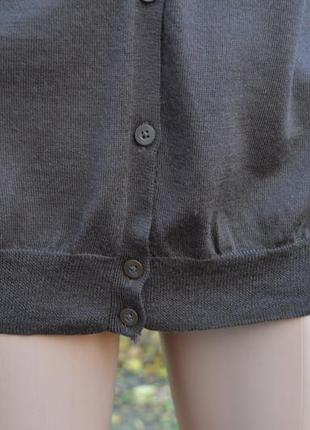 Коричневый женский шерстяной кардиган woolmark extra-fine merinowool l 40\486 фото