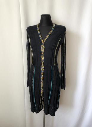 Joe browns этно платье вязаное черное отделка бордюрами