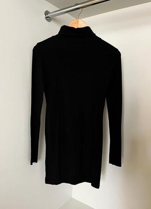 Черное женское платье гольф водолазка
