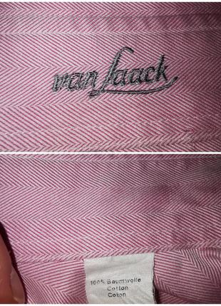 Рубашка van laack коттон хлопок приталенная офисная базовая в полоску3 фото