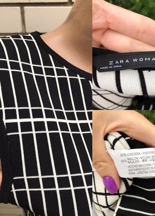 Жаккардовое трикотажное платье с геометрическим принтом zara10 фото