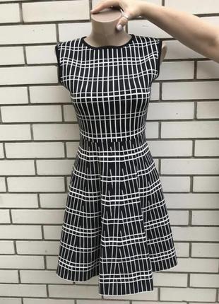 Жаккардовое трикотажное платье с геометрическим принтом zara8 фото