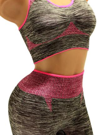 Спортивный комплект, спортивный костюм, топ и шорты польша