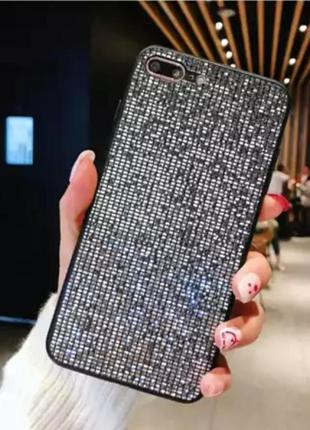 Чехол силиконовый на iphone 6, 6 s чёрный блестящий