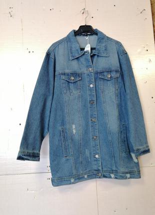 Удлинённый пиджак куртка джинс1 фото