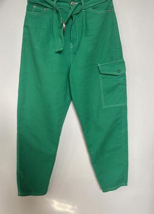 Зелёные оверсайз штаны benetton