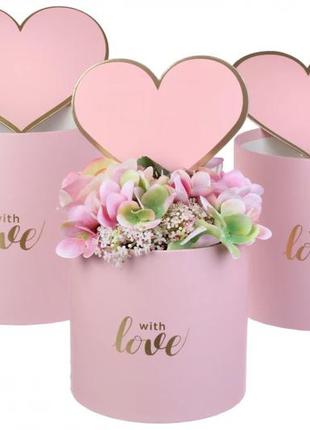 Набор коробок для цветов "with love" 19x18.7 cm (комплект 3 шт)