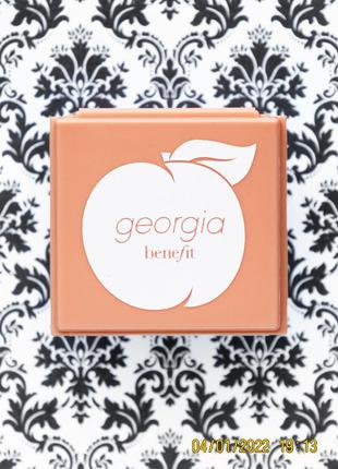 Персиковые румяна хайлайтер бронзер benefit georgia golden peach blush 4 г