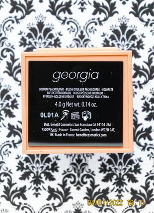 Персиковые румяна хайлайтер бронзер benefit georgia golden peach blush 4 г3 фото