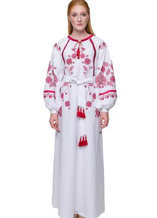 Сукня вишиванка громовиця з бордовою вишивкою