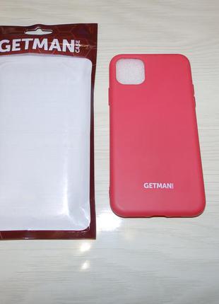 Чехол silicone case getman for magnet для iphone 11 pro max (6.5) красный