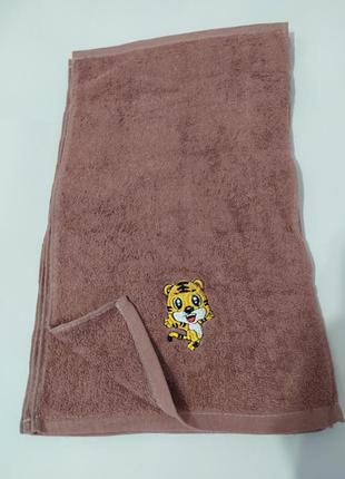 Махровий рушник з тигриком розмір 0,3*0,5 махра, 3 кольори