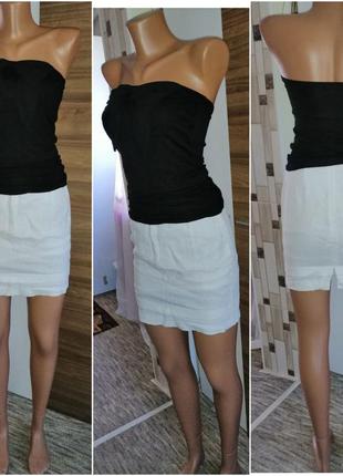 Белая стильная женская юбка3 фото