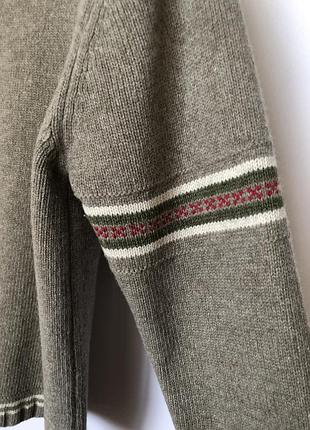 Оливковый свитер с мысом шерсть 7