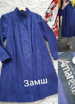 Стильный замшевый плащ трапеция, amaretta , p. 38-42