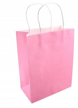 Подарочные пакеты розовые 33*25*12 см (упаковка 12 шт)
