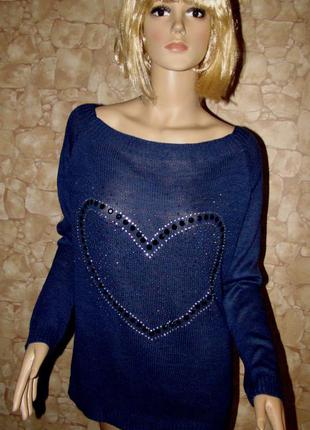 Кофта с глубоким вырезом и со стразами celmia  (р.s,m,l,xl)