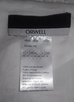 Orwell белоснежная ассиметричная льняная юбка,р.l4 фото