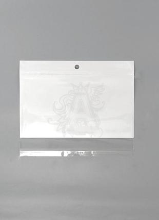 Пакеты прозрачные упаковочные 20 х 11 см  с белым фоном с липкой лентой, 100 шт