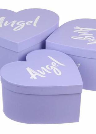 Подарункові коробки фіолетові "angel", розм.l: 29х28х16 см (комплект 3 шт)
