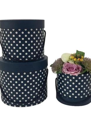 Набір круглих подарункових коробок (комплект 3 шт)