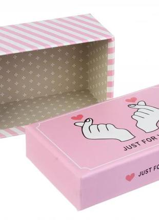 Набір подарункових коробок прямокутних "just dor you" рожевих (комплект 3 шт)3 фото